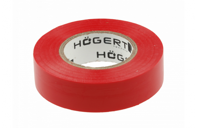 Стрічка ізоляційна червона 19 мм x 20 м товщина 0.13 мм Hogert (HT1P282)
