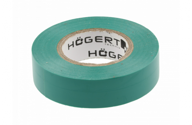 Стрічка ізоляційна зелена 19мм x 0.13мм x 20м Hogert артикул (HT1P284)