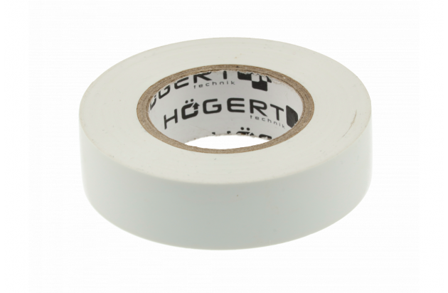 Стрічка ізоляційна біла 19мм х 0,13мм х 20м Hogert артикул HT1P285