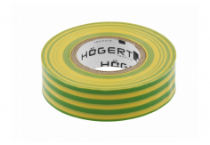 Жовто-зелена стрічка ізоляційна ПВХ Hogert для електромонтажу (HT1P286)